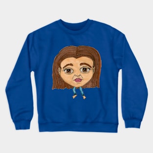 Giant Head With Legs Girl Crewneck Sweatshirt